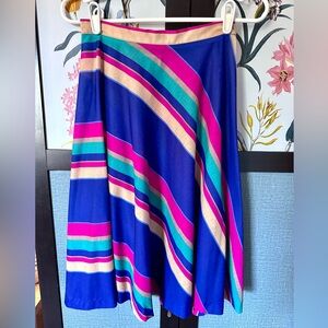 Vintage 80’s KH II Small Diagonal stripe skirt cotton blend